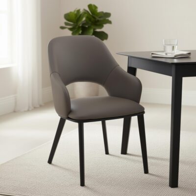 Alternative view of Denzel Dining Chair, set of 4 in Stone and Black