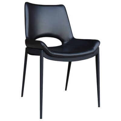 Icona Dining Chair, set of 6 in Black Seat and Black Legs
