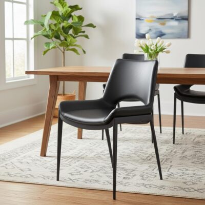 Alternative view of Icona Dining Chair, set of 6 in Black Seat and Black Legs
