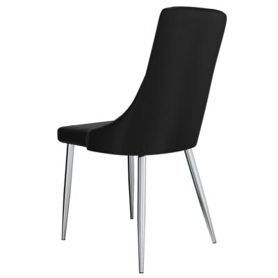 Alternative view of Devo Side Chair, Set of 2 in Black and Chrome