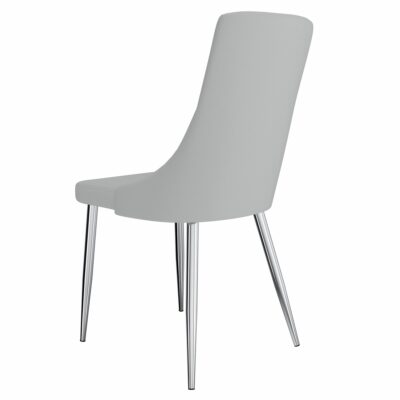 Alternative view of Devo Side Chair, Set of 2 in Light Grey and Chrome