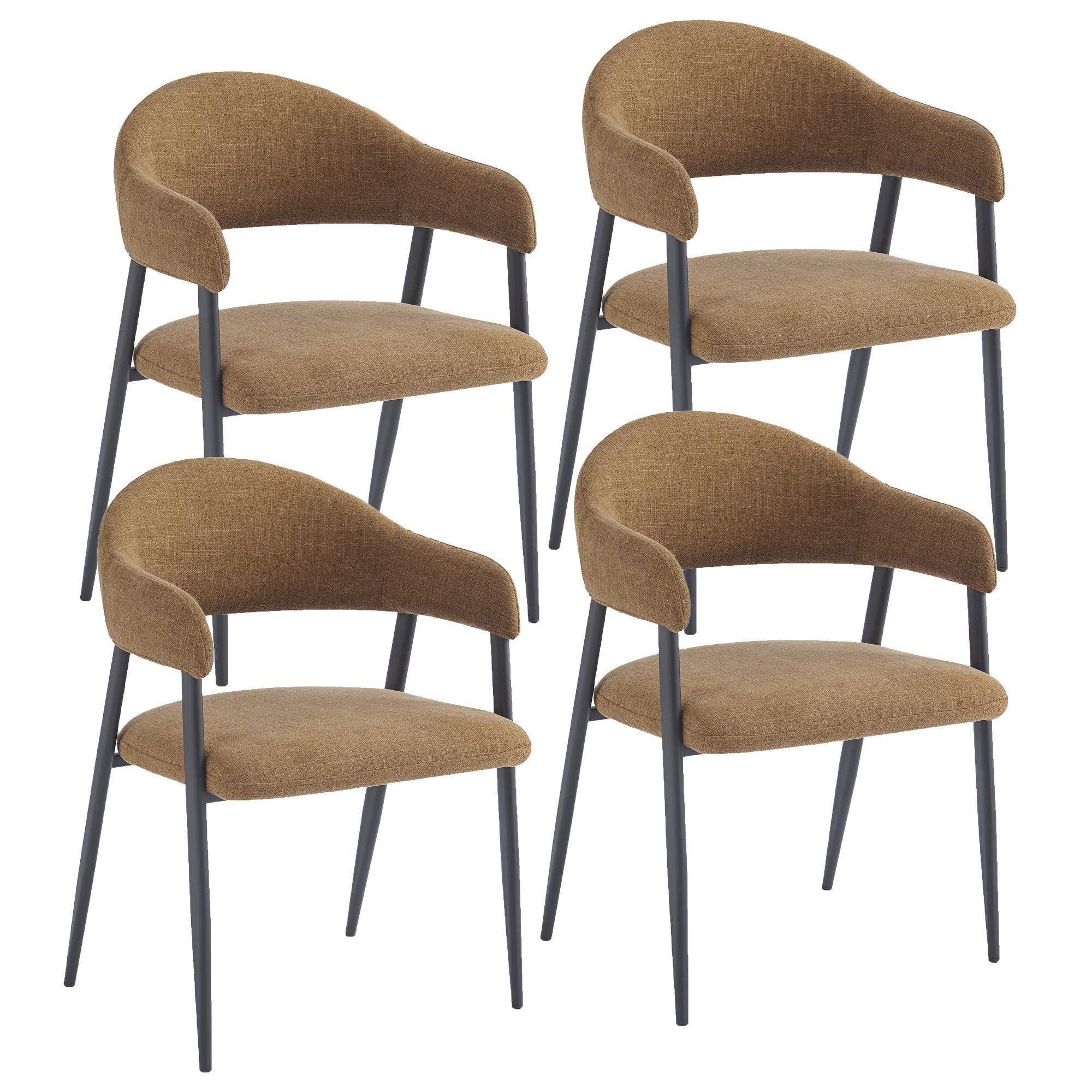 Alfie Dining Chair, Set of 4 in Caramel and Black - Image 7