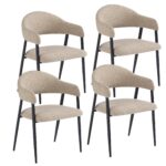Alfie Dining Chair, Set of 4 in Sand and Black - Image 7