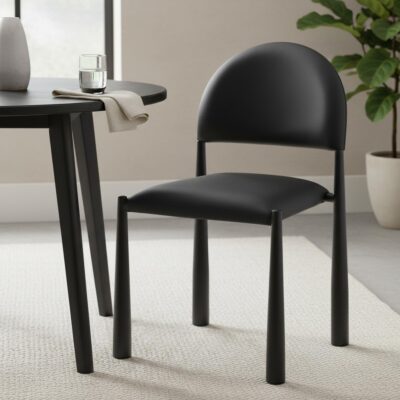 Alternative view of Auggie Dining/Lounge Chair, Set of 4 in Black and Black