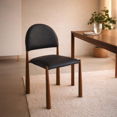 Alternative view of Auggie Dining/Lounge Chair, Set of 4 in Black and Walnut