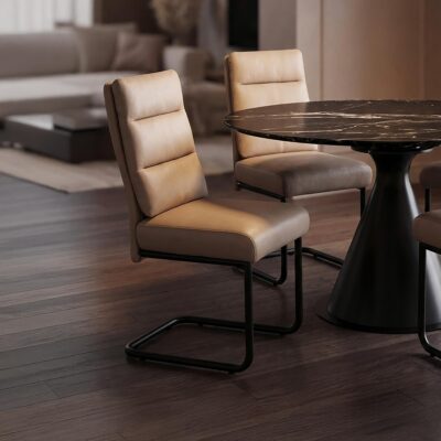 Alternative view of Brodi Dining/Lounge Chair, Set of 2 in Mushroom PU and Black