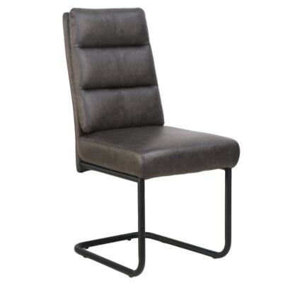 Brodi Dining/Lounge Chair, Set of 2 in Charcoal PU and Black