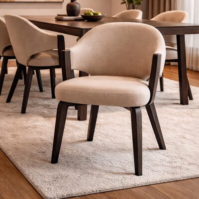 Alternative view of Freya Dining/Lounge Chair, Set of 2 in Toffee and Walnut