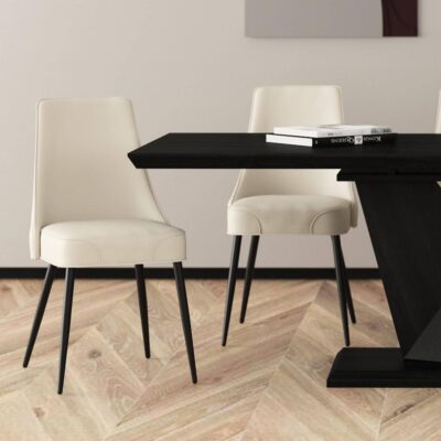 Alternative view of Koda Dining Chair, Faux Leather, Set of 2 in Beige and Black