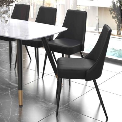 Alternative view of Koda Dining Chair, Faux Leather, Set of 2 in Black
