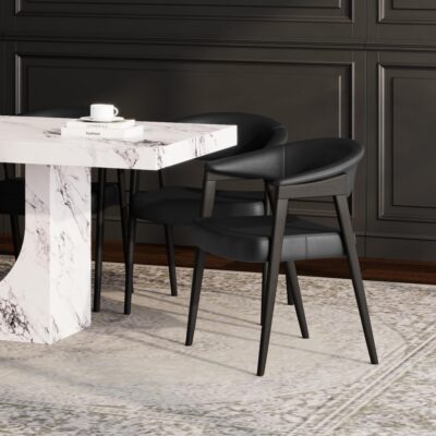 Alternative view of Bexley Dining Chair, set of 2 in Black and Dark Walnut