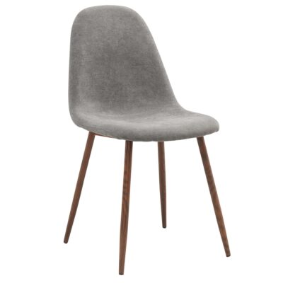 Lyna Side Chair, Set of 4 in Grey and Walnut