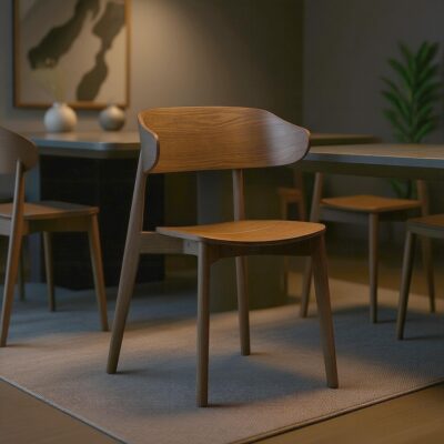 Alternative view of Khari Dining/Lounge Chair, Set of 2 in Walnut