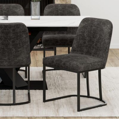 Alternative view of Dario Dining Chair, Set of 2 in Charcoal