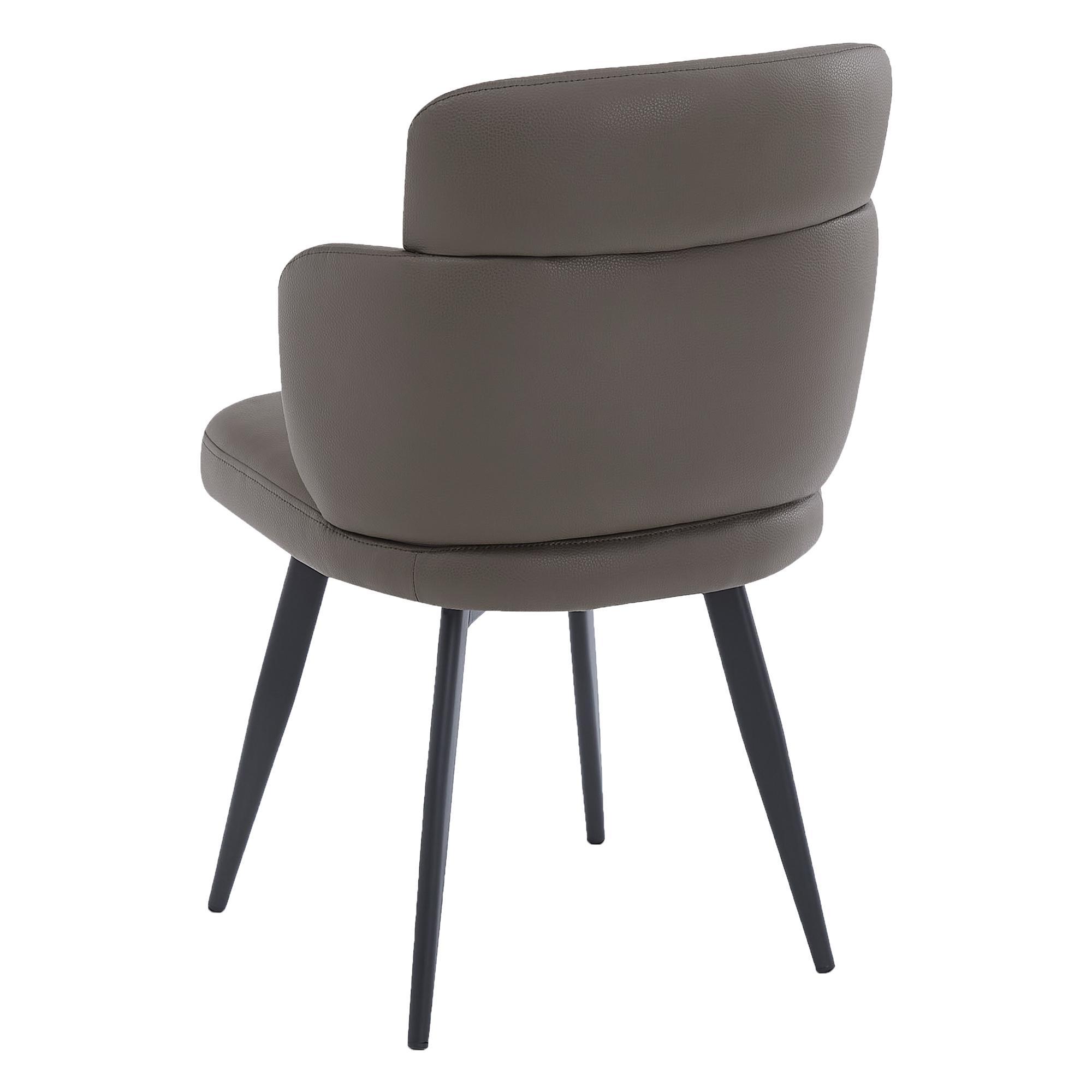 Razzo Dining Chair, Set of 4 in Stone and Black - Image 3