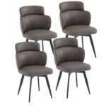 Razzo Dining Chair, Set of 4 in Stone and Black - Image 7
