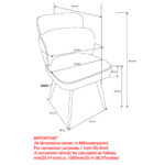 Razzo Dining Chair, Set of 4 in Stone and Black - Image 8