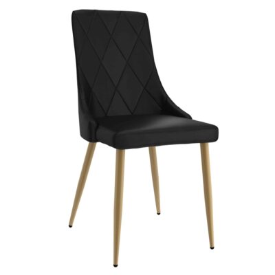 Antoine Side Chair, Set of 2 in Black and Aged Gold