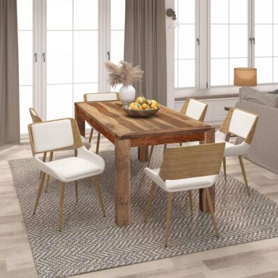 Alternative view of Hudson Dining Chair in Beige Fabric and Natural