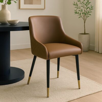 Alternative view of Xander Dining Chair, set of 2 in Brown and Black