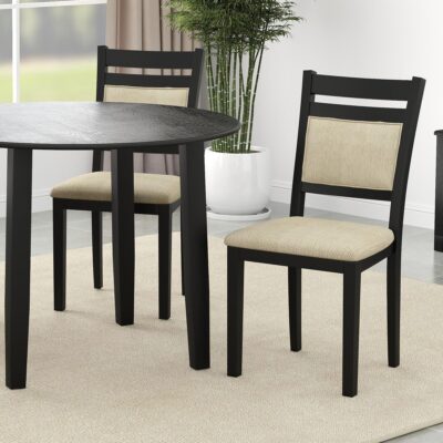 Alternative view of Conrad Dining Chair, Set of 2 in Black & Beige