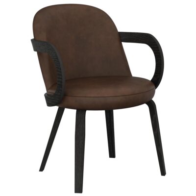 Celest Dining/Lounge Chair, Set of 2 in Brown and Dark Walnut