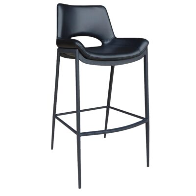 Icona 30" Bar Stool in Black Seat and Black Base