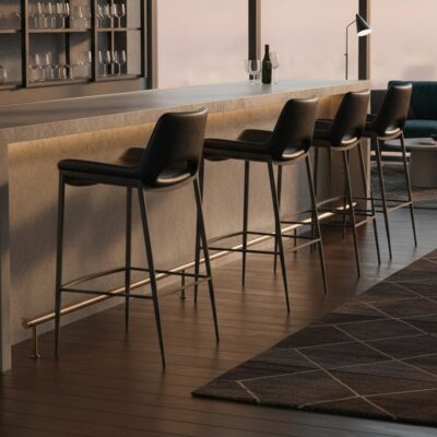 Alternative view of Icona 30" Bar Stool in Black Seat and Black Base