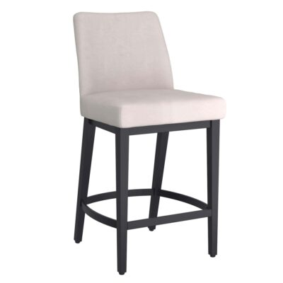 Jace 26" Counter Stool, Set of 2, in Beige Fabric and Black