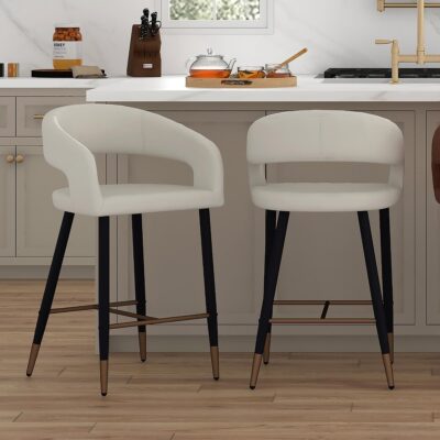 Alternative view of Crimson 26" Counter Stool, set of 2, in Beige and Black