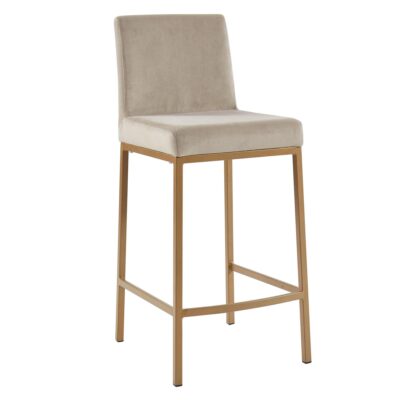Diego 26" Counter Stool, set of 2, in Beige and Aged Gold