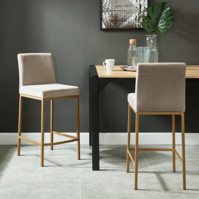 Alternative view of Diego 26" Counter Stool, set of 2, in Beige and Aged Gold