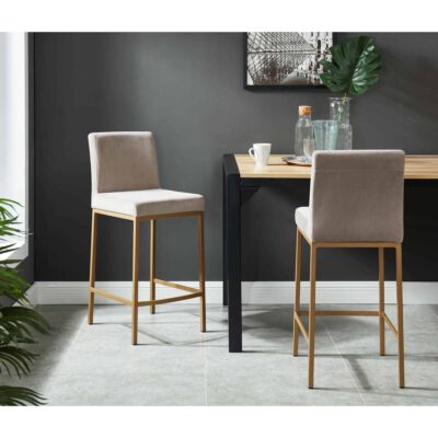 Alternative view of Diego 26" Counter Stool, Set of 2 in Grey and Aged Gold Leg