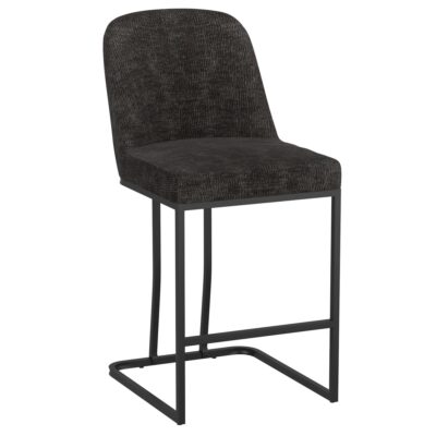 Dario 26" Counter Stool, Set of 2 in Charcoal