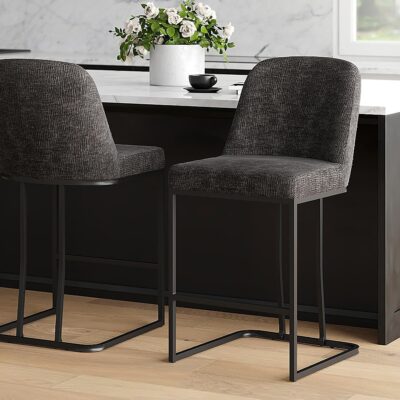 Alternative view of Dario 26" Counter Stool, Set of 2 in Charcoal