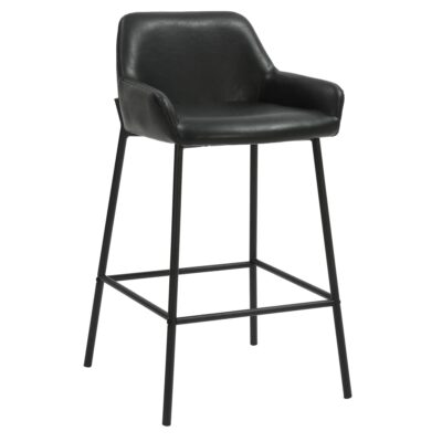 Baily 26" Counter Stool, PU, Set of 2 in Black