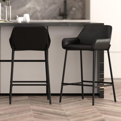 Alternative view of Baily 26" Counter Stool, PU, Set of 2 in Black