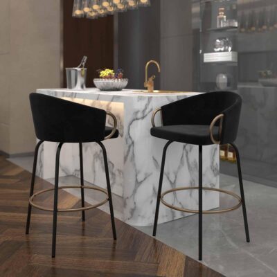 Alternative view of Lavo 26" Counter Stool, Set of 2 in Black and Gold