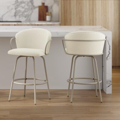 Alternative view of Kalani 26" Counter Stool w/Swivel, Set of 2 in Beige & Black