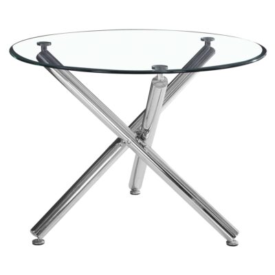 Alternative view of Solara/Devo 5pc Dining Set in Chrome with Black Chair