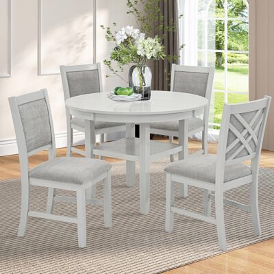 Alternative view of Samuel 5pc Dining set in Whitewash