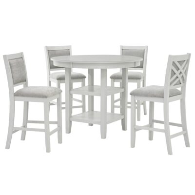 Samuel 5pc Pub set in Whitewash