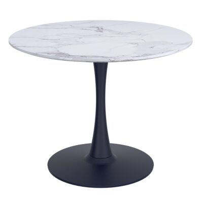 Alternative view of Zilo/Kash 5pc Dining Set in Faux Marble and Black with Beige Chair