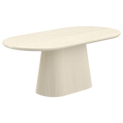 Alternative view of Tovas/Caspian 7pc Dining Set - Ivory Oval Table with Sand Chair