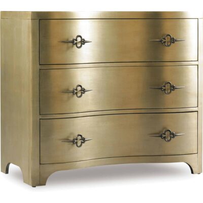 Sanctuary Three-Drawer Shaped Front Gold Chest