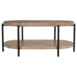 Johar Oval Coffee Table in Natural and Black - Image 3