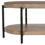 Johar Oval Coffee Table in Natural and Black - Image 4