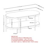 Johar Oval Coffee Table in Natural and Black - Image 8