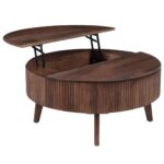 Balark Round Lift-Top Coffee Table in Walnut - Image 3