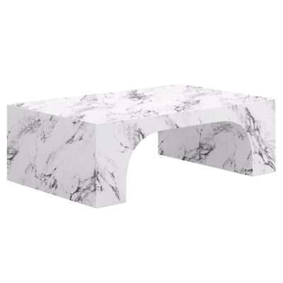 Atticus Contract Grade Rectangular Coffee Table in Bulgari White